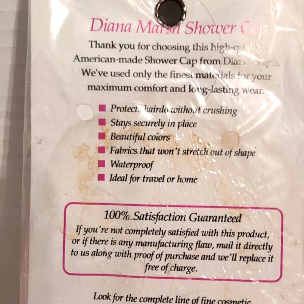 Vintage Impressions Premium Shower‎ Cap Pink Original Unoped Packaging